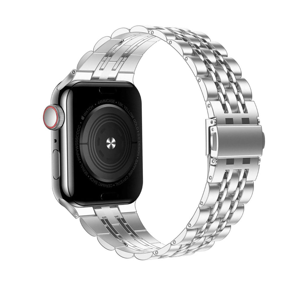 Metal Watch Band 7-Beads Stainless Steel Bracelet Strap Replacement for Apple Watch 9 8 7 41mm SE (2023) SE(2022) 6 5 4 40mm 3 2 1 38mm Metal Watch Band 7-Beads Stainless Steel Bracelet Strap Replacement for Apple Watch 9 8 7 41mm SE (2023) SE(2022) 6 5 4 40mm 3 2 1 38mm